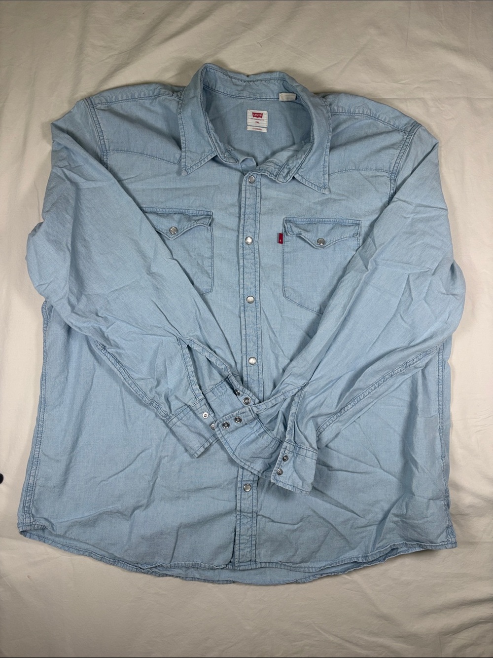 Levi's Light Blue Denim Button-Down Western Shirt